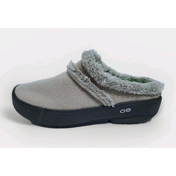 Oofos OOcoozie Mule Gray Slip On Shoe Slipper Women’s Size 10.5 Faux Fur Lined - Picture 5 of 9